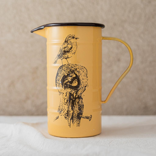 JARRA CILÍNDRICA BORDE MARRÓN HORNERO