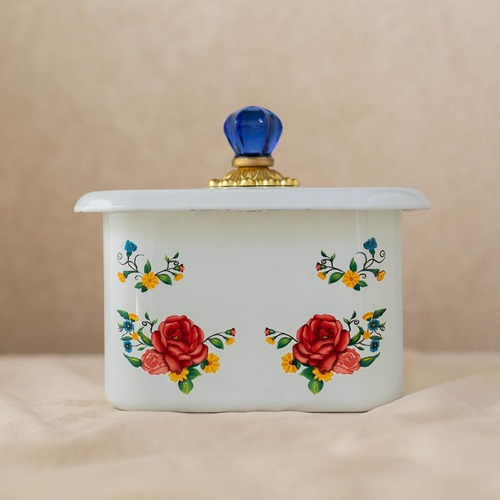 CONTENEDOR CON TAPA ROSAS