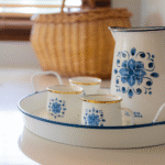 BANDEJA DECORATIVA CON ASAS FLORES AZULES - Imagen 6