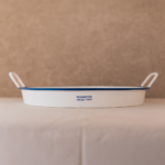 BANDEJA DECORATIVA CON ASAS FLORES AZULES - Imagen 4