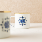JARRITO MATE CON ASA FLORES AZULES - Imagen 3