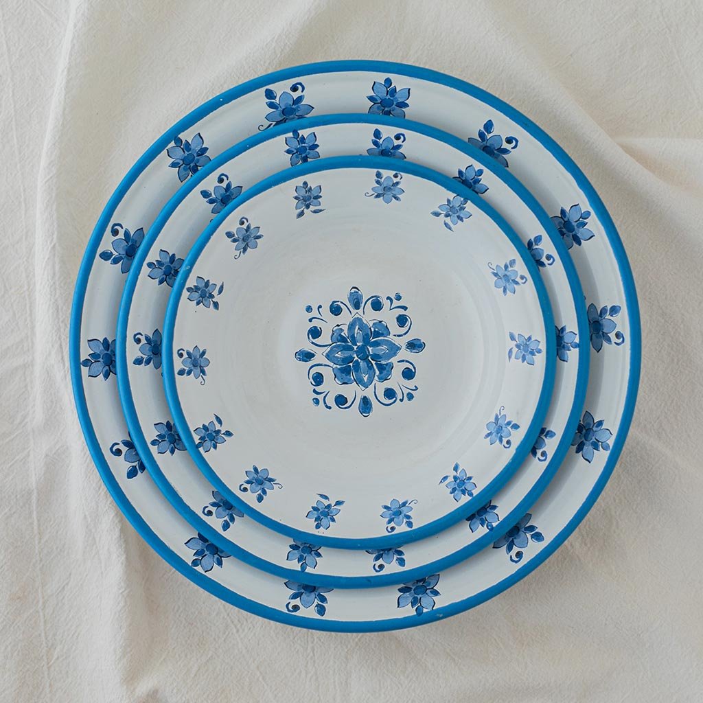 flores azules set platos x3 SETX3 PLATOS FLORES AZULES - Imagen 1