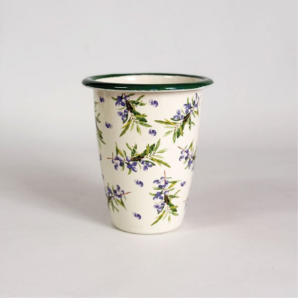 VASO CÓNICO GRANDE FLORES Y OLIVOS